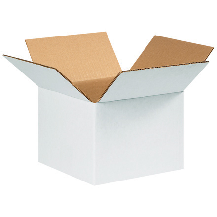 8 x 8 x 6" White Corrugated Boxes